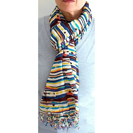 Echarpe modal rayures multicolores