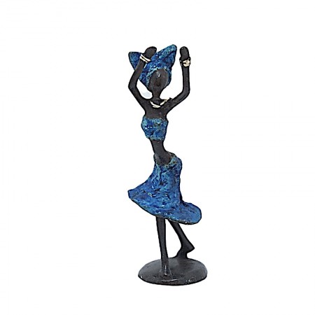 Statue bronze Charlotte danseuse en bleu