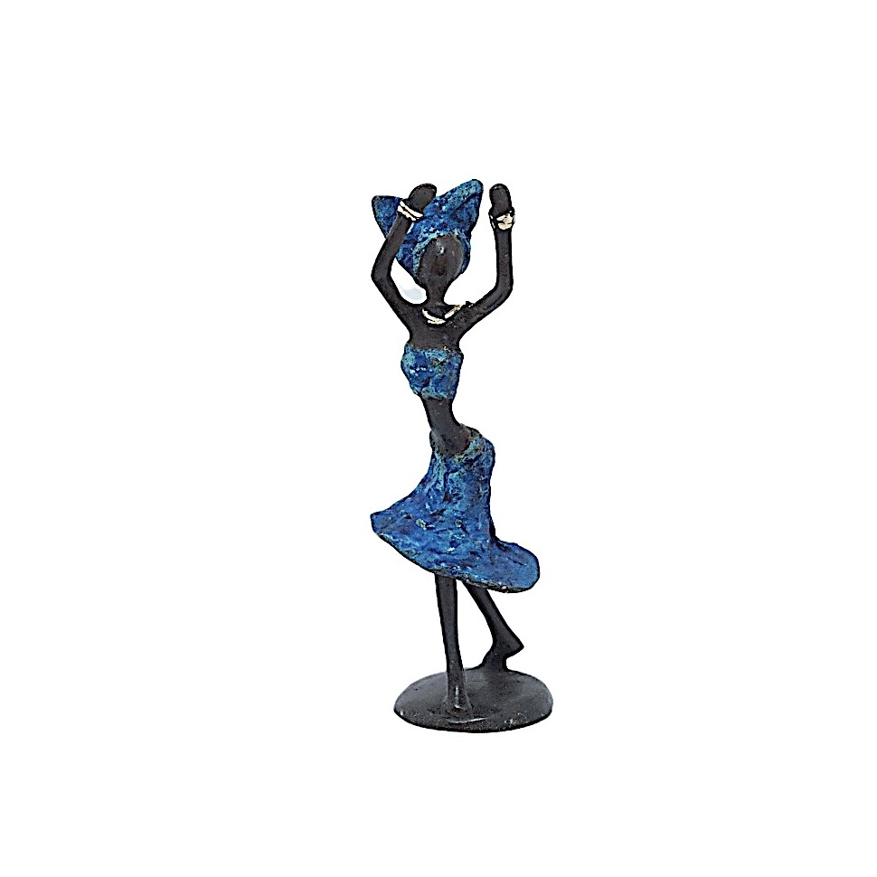 Statue bronze Charlotte danseuse en bleu