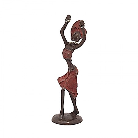 Statue bronze Charlotte danseuse en rouge