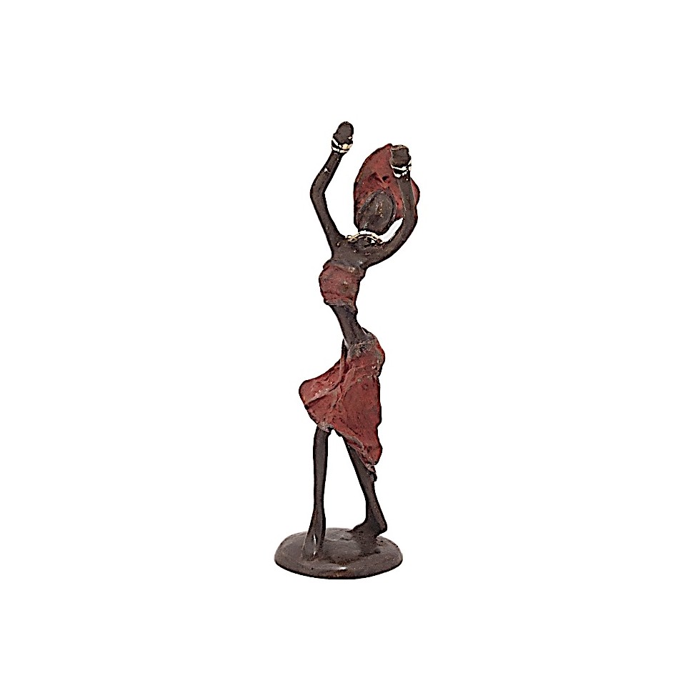 Statue bronze Charlotte danseuse en rouge