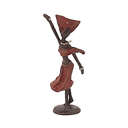 Statue bronze Suzanne danseuse en rouge