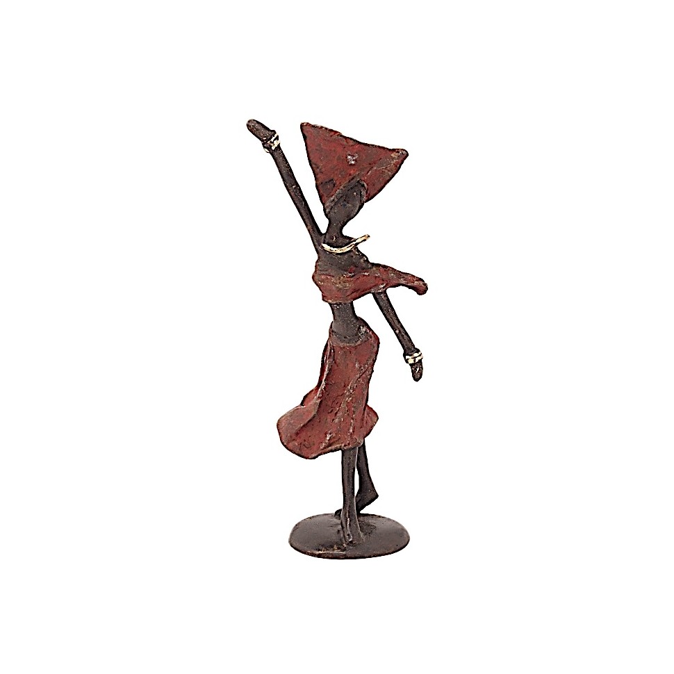 Statue bronze Suzanne danseuse en rouge