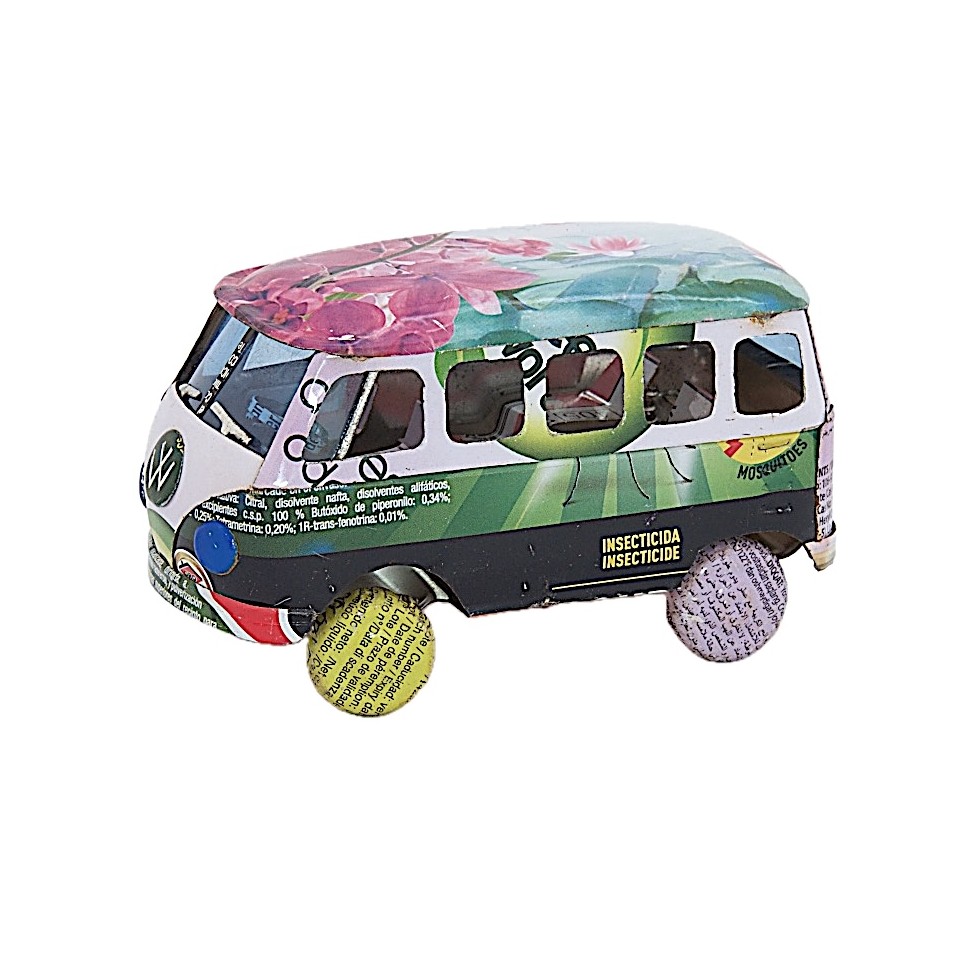 Van combi VW canettes recyclées