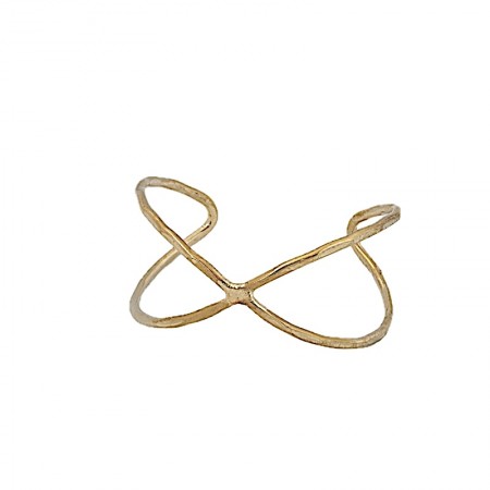 Bracelet croisé ouvert laiton doré