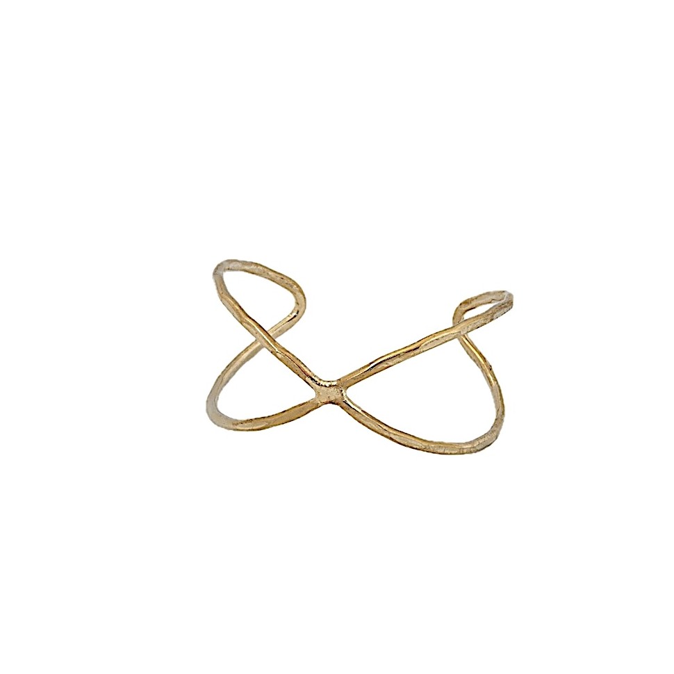 Bracelet croisé ouvert laiton doré