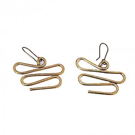 Boucles d'oreilles zigzag laiton doré