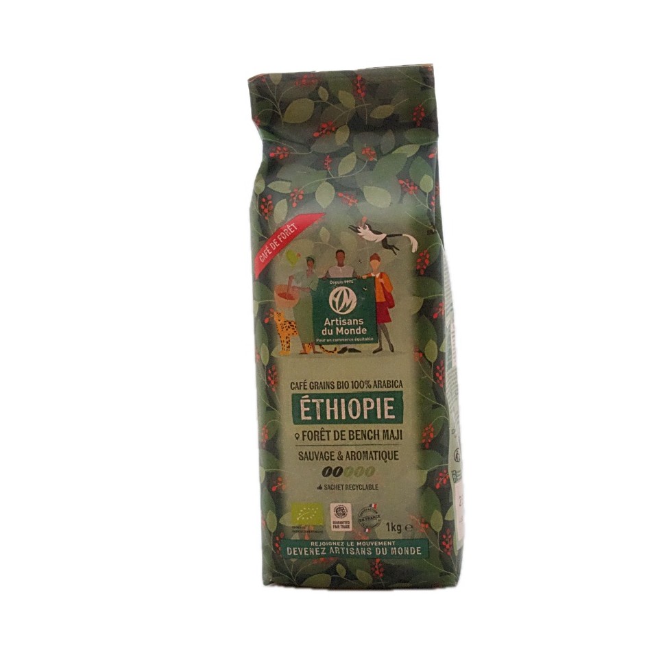 Café bio grains Ethiopie forêt Bench Maji