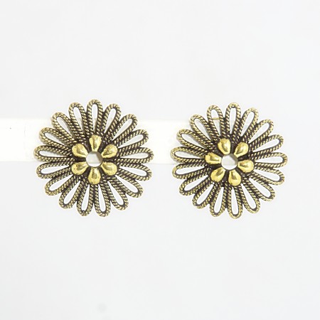 Clous d'oreilles fleurs laiton doré