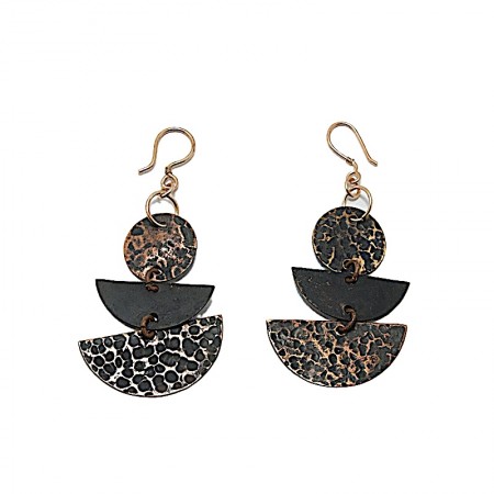 Boucles d'oreilles bronze martelé