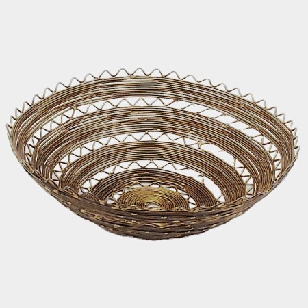 Corbeille ronde métal finition bronze