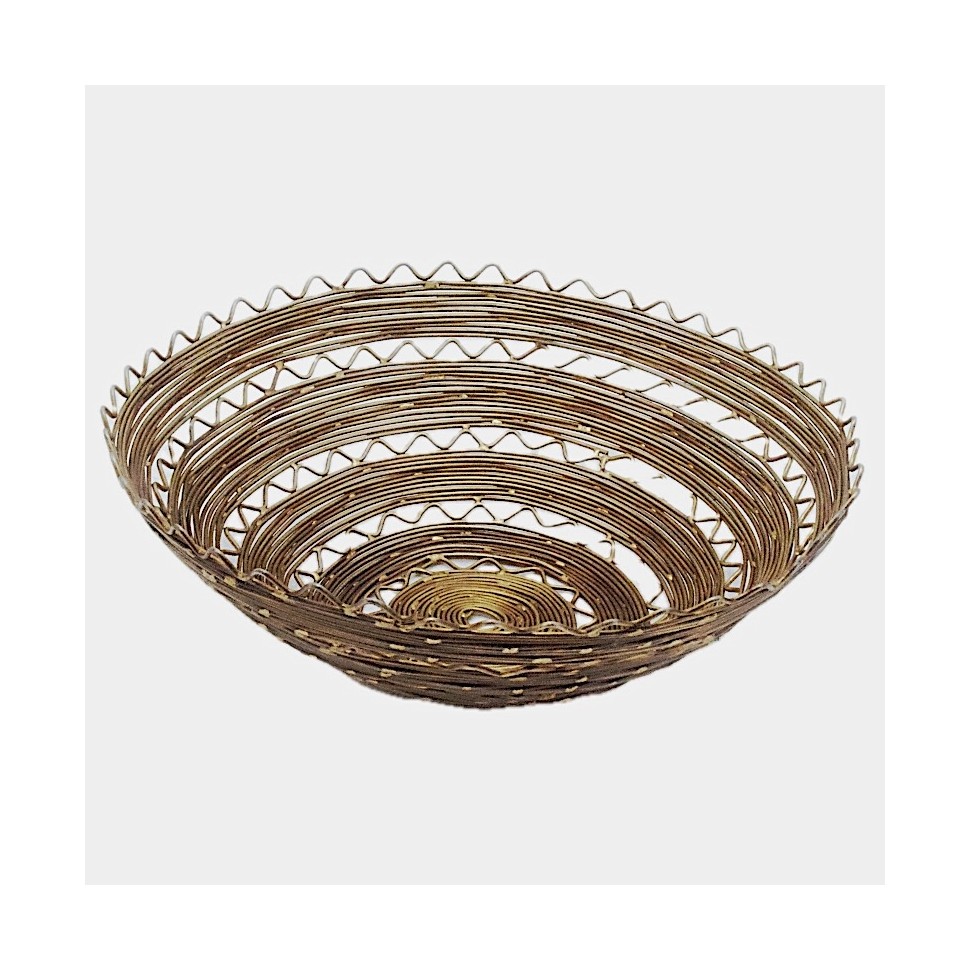 Corbeille ronde métal finition bronze