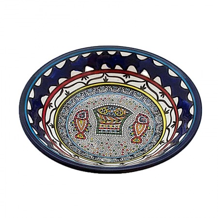 Assiette creuse céramique poissons