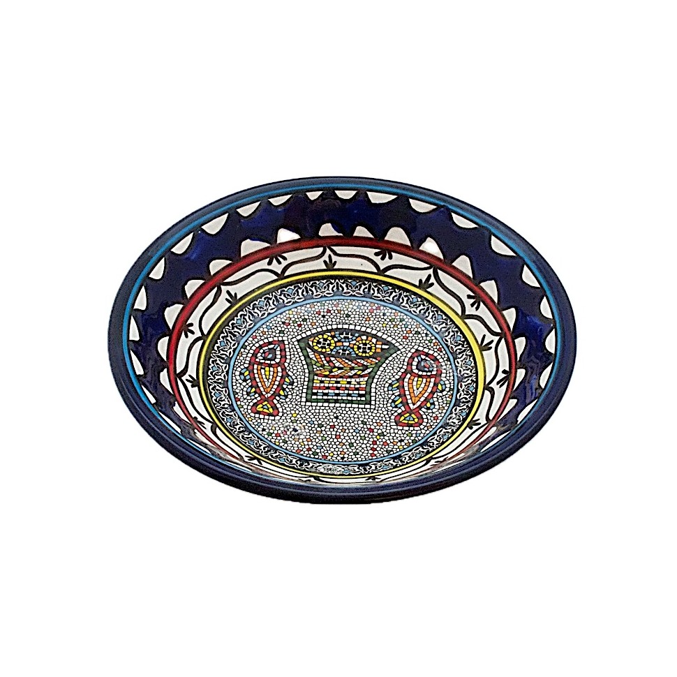 Assiette creuse céramique poissons