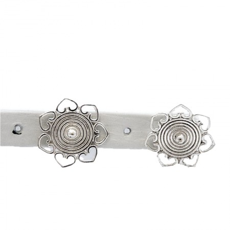 Clous d'oreilles fleurs laiton plaqué argent