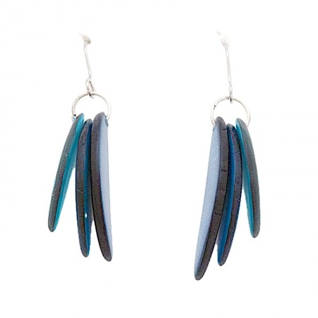 Boucles d'oreilles en tagua bleu