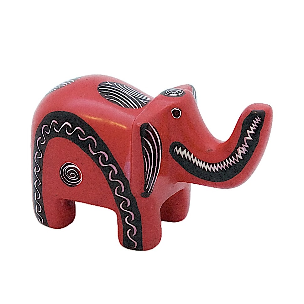 Eléphant rouge trompe en l'air en saponite
