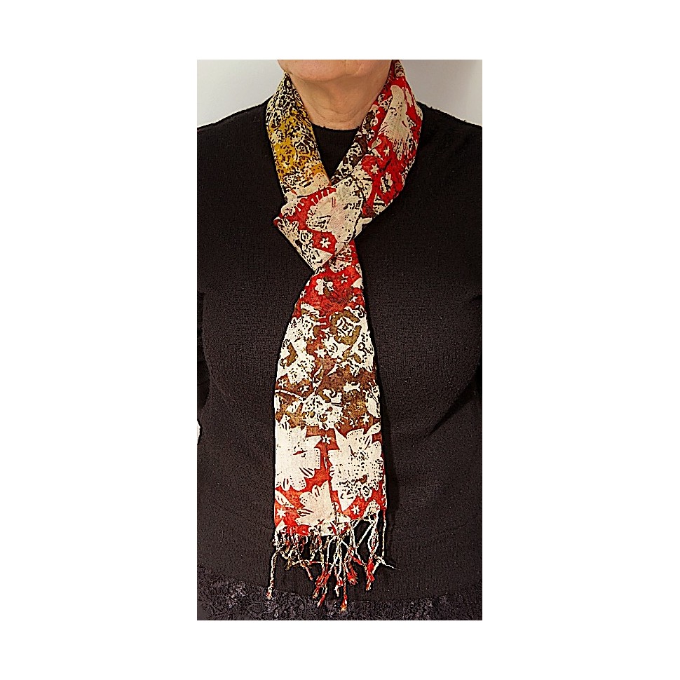 Echarpe laine tissée multicolore