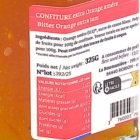 Confiture orange amère notice