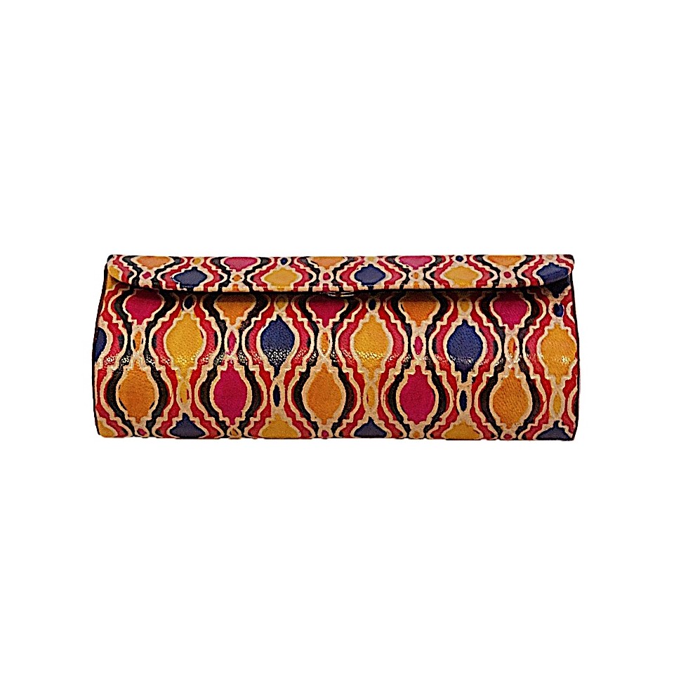 Etui à lunettes cuir multicolore