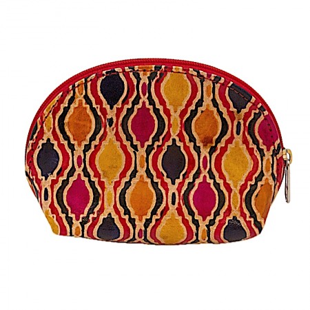 Porte monnaie demi lune cuir multicolore