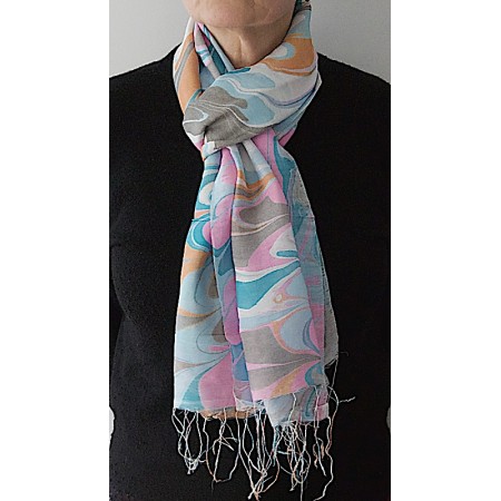 Echarpe viscose et soie multicolore
