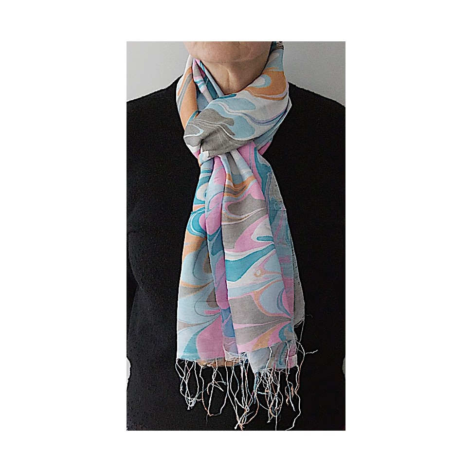 Echarpe viscose et soie multicolore