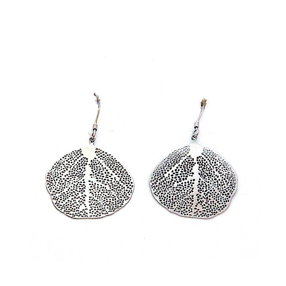 Boucles d'oreilles feuilles argent ajouré