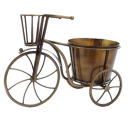 Cache pot tricycle métal recyclé