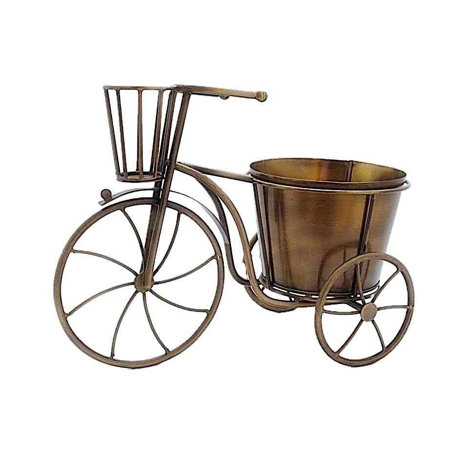 Cache pot tricycle métal recyclé