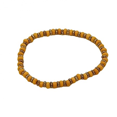 Bracelet élastique perles de verre et de laiton