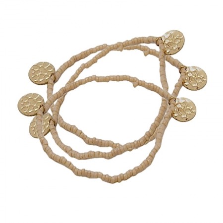 3 Bracelets élastiques perles de verre et de laiton