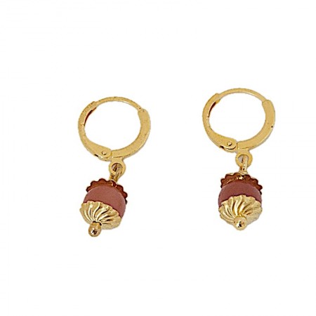 Boucles d'oreilles créoles laiton et agate