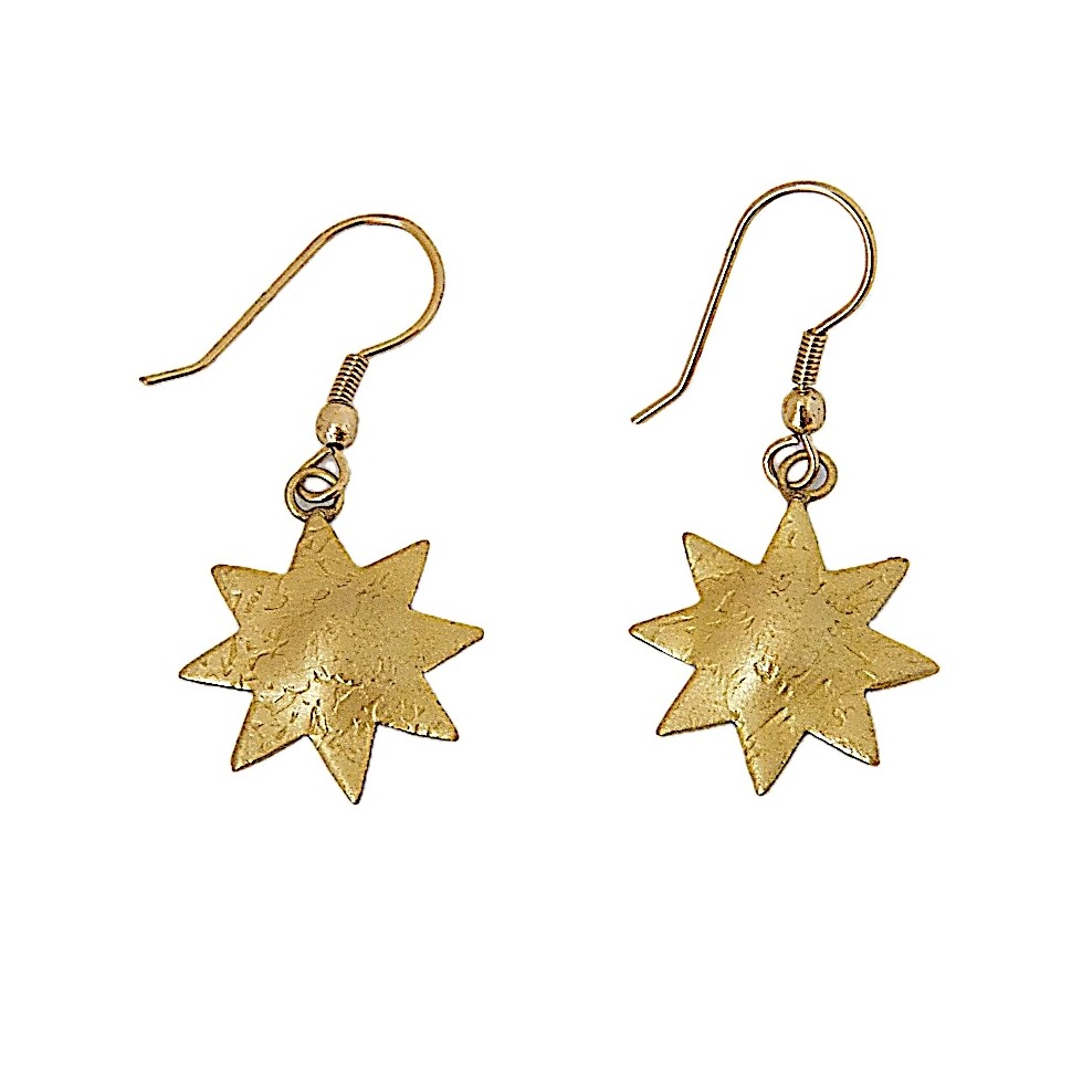 Boucles d'oreilles étoiles laiton doré
