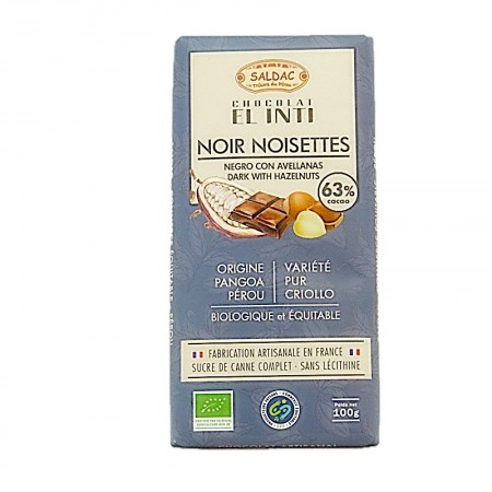 Chocolat bio noir 60% éclats café