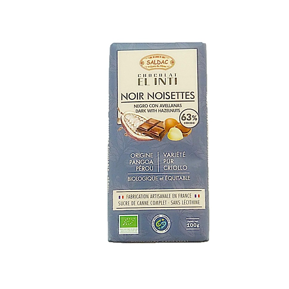 Chocolat bio noir 60% éclats café