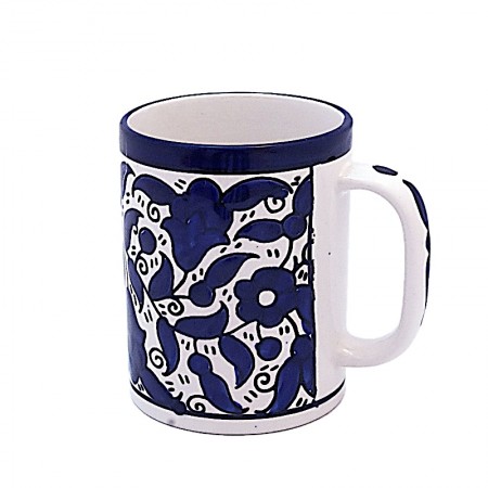 Mug céramique fleurs bleues