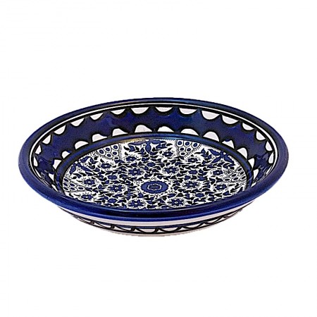 Assiette creuse céramique fleurs bleues