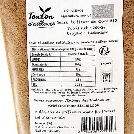 Sucre de fleurs de coco bio