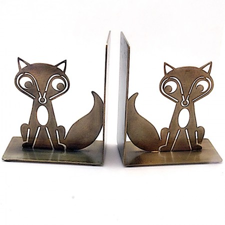 Serre livres renard métal