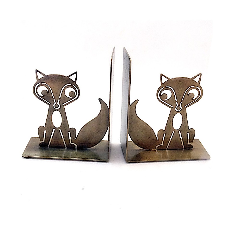 Serre livres renard métal