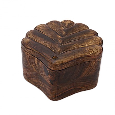 Boîte carrée coquille bois manguier