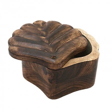 Boîte carrée coquille bois manguier