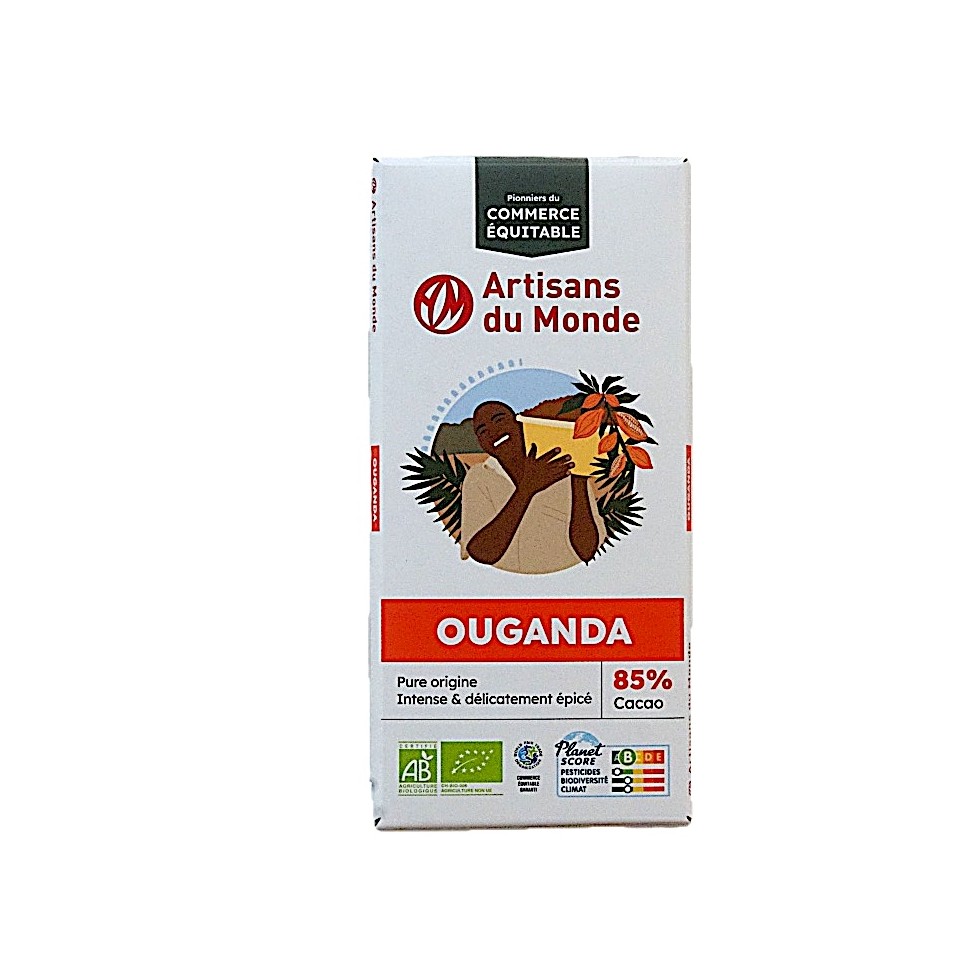 Chocolat bio 85% cacao Ouganda