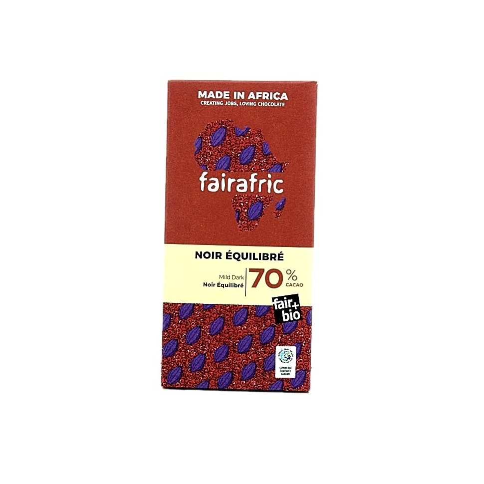 Chocolat noir 70% cacao bio Fairafric