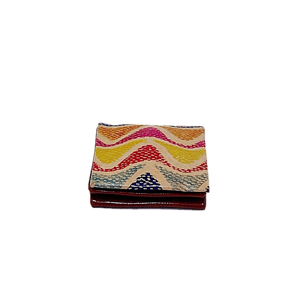 Porte monnaie cuir multicolore