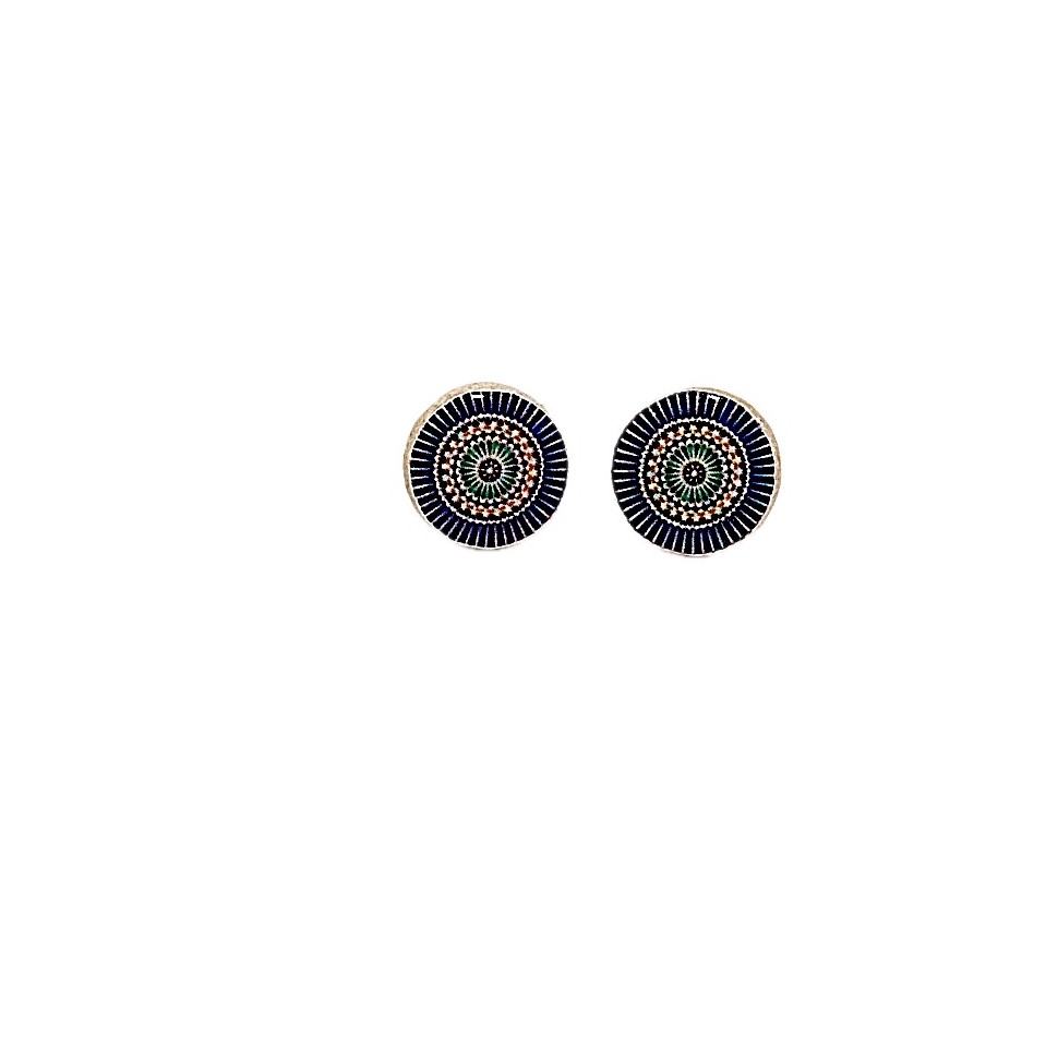 Clous d'oreilles bleus céramique
