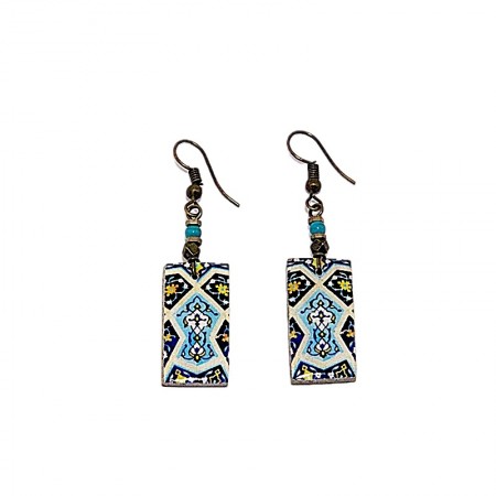 Boucles d'oreilles céramique rectangulaires