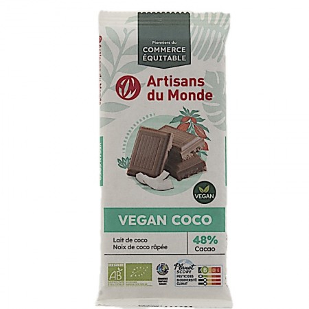 Chocolat bio lait de coco Vegan