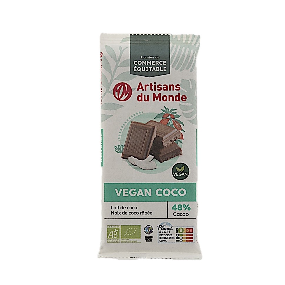 Chocolat bio lait de coco Vegan